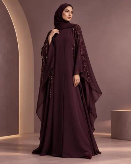 عباية أسيل نبيتي بتفاصيل لامعة
